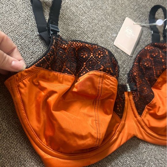 Cake Lingerie, size 36I, BNWT, orange lace nursing maternity bra, with underwire - Picture 6 of 10